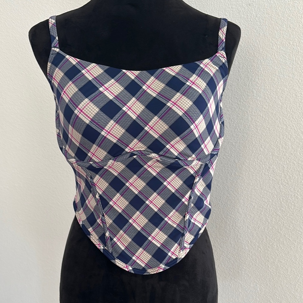 ❌ SOLD Victoria's Secret Navy and Pink Plaid Camisole